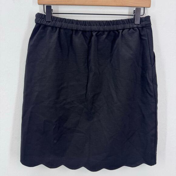 NWT Skies are Blue Bernice Scallop Hem Skirt Black sz Medium Basic Casual Office - Picture 3 of 8